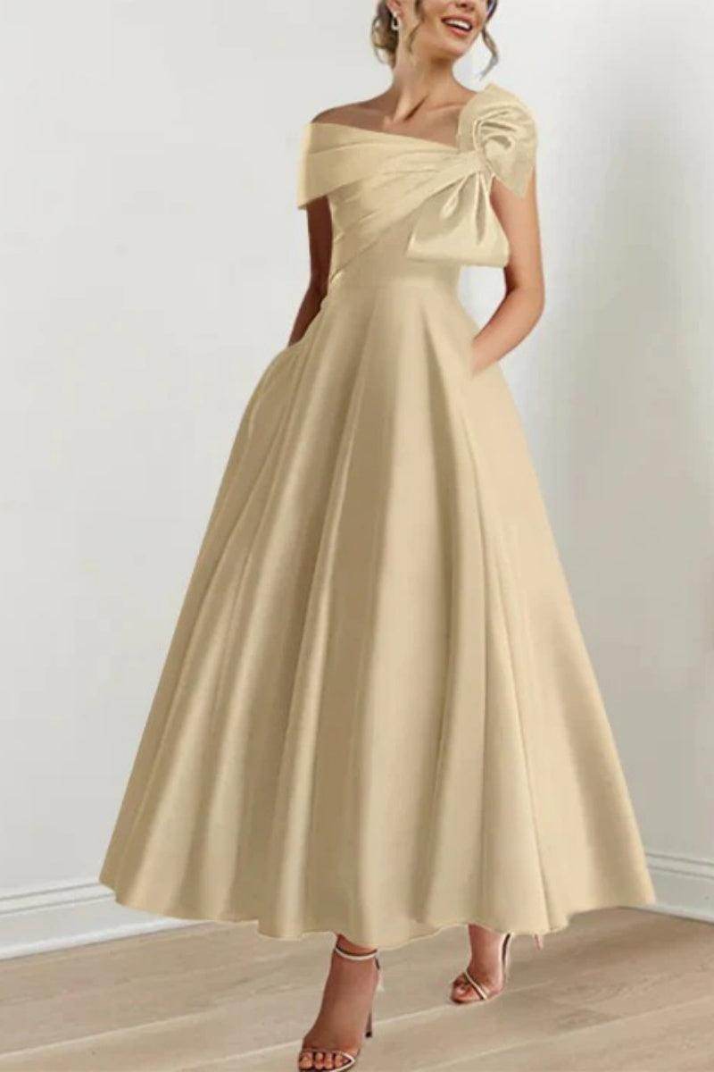 A Line Off The Shoulder Mother Dresses with Bows CM0333 - COCOMELODY